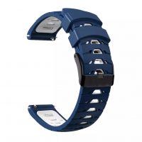 esesi Brățară din silicon cu model - Albastru închis-alb, 22 mm