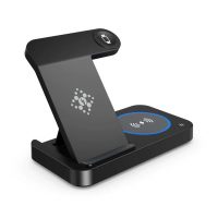 Stand de încărcare pentru dispozitive Apple 15W 4 în 1 - Negru