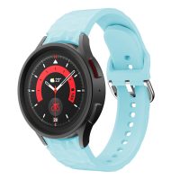Curea din silicon structurată eses pentru Samsung Galaxy Watch 4, 5, 6, 7 - Albastru deschis, 20 mm