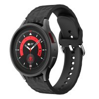 Curea din silicon structurată eses pentru Samsung Galaxy Watch 4, 5, 6, 7 - Negru, 20 mm