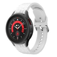 Curea din silicon structurată eses pentru Samsung Galaxy Watch 4, 5, 6, 7 - Albă, 20 mm
