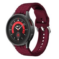 Curea din silicon structurată eses pentru Samsung Galaxy Watch 4, 5, 6, 7 - Vișinie, 20 mm