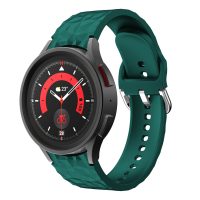 Curea din silicon structurată eses pentru Samsung Galaxy Watch 4, 5, 6, 7 - Verde închis, 20 mm