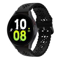 Brățară din silicon cu model pentru Samsung Galaxy Watch 4, 5, 6, 7 - Neagră, 20 mm