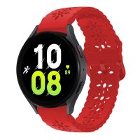 Curea din silicon perforată cu model pentru Samsung Galaxy Watch 4, 5, 6, 7 - Roșu, 20 mm