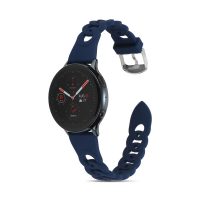 Curea din silicon împletit eses pentru Samsung Galaxy Watch 4, 5, 6, 7 - Albastru închis, 20 mm