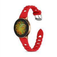 Curea din silicon împletit eses pentru Samsung Galaxy Watch 4, 5, 6, 7 - Roșu, 20 mm
