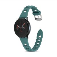 Curea din silicon împletit eses pentru Samsung Galaxy Watch 4, 5, 6, 7 - Verde, 20 mm