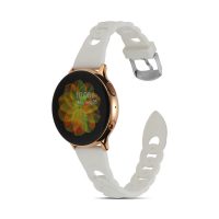 Curea din silicon împletit eses pentru Samsung Galaxy Watch 4, 5, 6, 7 - Albă, 20 mm