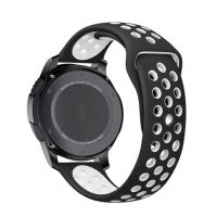 Curea perforată din silicon eses - Negru și alb, 18 mm