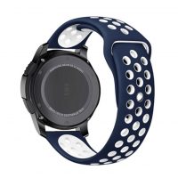 Curea perforată din silicon eses - Albastru alb, 18 mm
