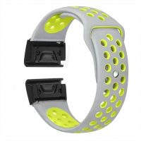 Curea perforată din silicon eses pentru Garmin - Gri galben, QuickFit 26mm