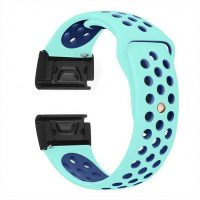Curea perforată din silicon eses pentru Garmin - Albastru mentă, QuickFit 20 mm