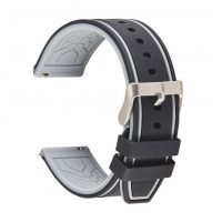 Curea din silicon eses cu dungi bicolore - Negru gri, 20 mm