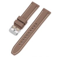 Curea din silicon eses cu bandă bicoloră - Maro bej, 22 mm