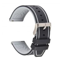 Curea din silicon eses cu bandă bicoloră - Gri negru, 24 mm