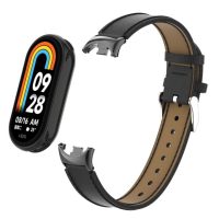 brățară din piele pentru Xiaomi Smart Band 8, 9 și 10 - Neagră
