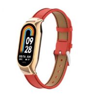 esem curea din piele pentru Xiaomi Smart Band 8, 9 și 10 - Roșie