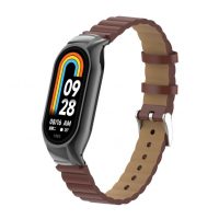 esem curea din piele ondulată pentru Xiaomi Smart Band 8, 9 și 10 - Maro