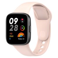 Curea din silicon eses pentru Xiaomi Redmi Watch 3 - Bej roz