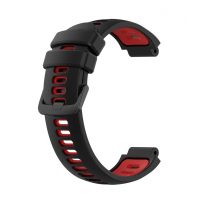 Curea din silicon eses pentru Garmin - Negru roșu, 15 mm