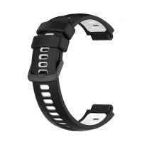 Curea din silicon perforată pentru Garmin - Negru și alb, 15 mm