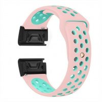 Curea perforată din silicon eses pentru Garmin - Verde roz, QuickFit 22 mm