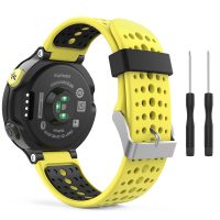 Brățară din silicon pentru Garmin perforată - Galben-negru, 15 mm