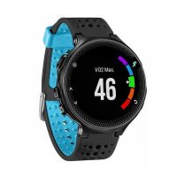 Curea din silicon perforată pentru Garmin - Negru albastru, 15 mm