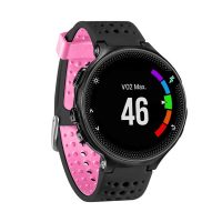 Curea din silicon perforată pentru Garmin - Negru roz, 15 mm