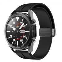 Brățară din silicon cu cataramă magnetică 22 mm - Negru