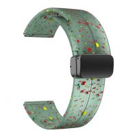 Curea din silicon eses cu cataramă magnetică 20 mm - Artă cu model, verde
