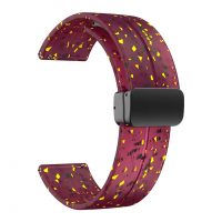 Curea din silicon eses cu cataramă magnetică 20 mm - Artă cu model, vișiniu