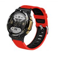 eses Curea sportivă din silicon pentru Xiaomi Amazfit T-Rex 2 - Roșu negru