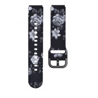 Curea din silicon eses Sports - Cu model, alb-negru, 18 mm