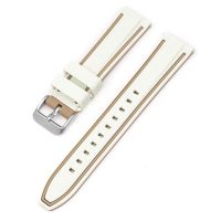 eses Curea din silicon cu două culori - Bej smântână, 22 mm