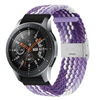 Curea din nailon împletit eses cu cataramă 22 mm - Model, solzi violet