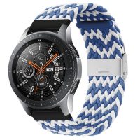 Brățară din nylon împletit cu cataramă de 20 mm - Modelat, Alb și Albastru