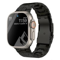 Banda titan - neagră lucioasă cu bandă pentru Apple Watch - 42mm, 44mm, 45mm, 49mm