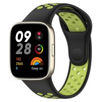 brățară din silicon perforat pentru Xiaomi Redmi Watch 3 Active - Negru și verde