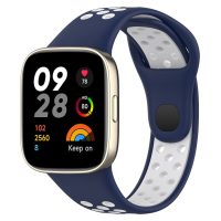 brățară din silicon perforat pentru Xiaomi Redmi Watch 3 Active - Albastru și alb