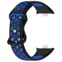 brățară din silicon perforată pentru Xiaomi Redmi Watch 4, Smart Band 8 Pro și 9 Pro - negru-albastru