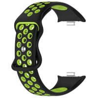 brățară din silicon perforată pentru Xiaomi Redmi Watch 4, Smart Band 8 Pro și 9 Pro - negru-verde