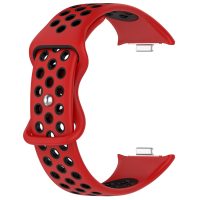 brățară din silicon perforată pentru Xiaomi Redmi Watch 4, Smart Band 8 Pro și 9 Pro - roșu-negru
