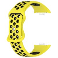 brățară din silicon perforată pentru Xiaomi Redmi Watch 4, Smart Band 8 Pro și 9 Pro - galben-negru