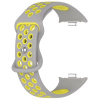 brățară din silicon perforată pentru Xiaomi Redmi Watch 4, Smart Band 8 Pro și 9 Pro - gri-galben