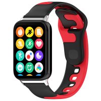 brățara din silicon pentru Xiaomi Redmi Watch 4 și Xiaomi Smart Band 8 Pro - negru-roșu