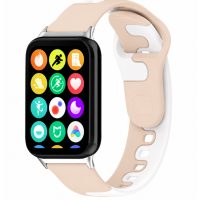 eses Brățară din silicon pentru Xiaomi Redmi Watch 4, 5, 6 și Smart Band 8 Pro și 9 Pro - Roz-alb