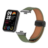 brățara din piele cu cataramă magnetică pentru Xiaomi Redmi Watch 4, Smart Band 8 Pro și 9 Pro - verde