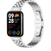 brățara metalică pentru Xiaomi Redmi Watch 4, Smart Band 8 Pro și 9 Pro - argintie